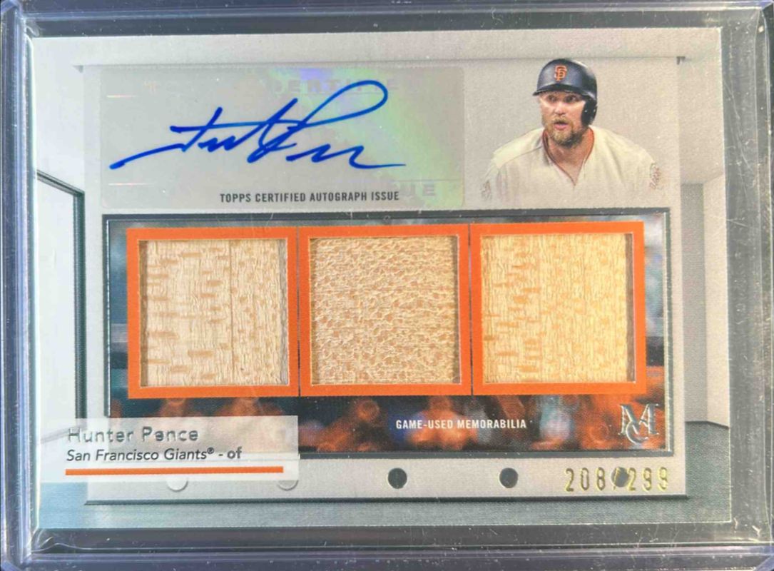 2024 Topps Museum Collection #SWTRA-HP Single Player Signatures Swatches Triple Relic Autographs /299