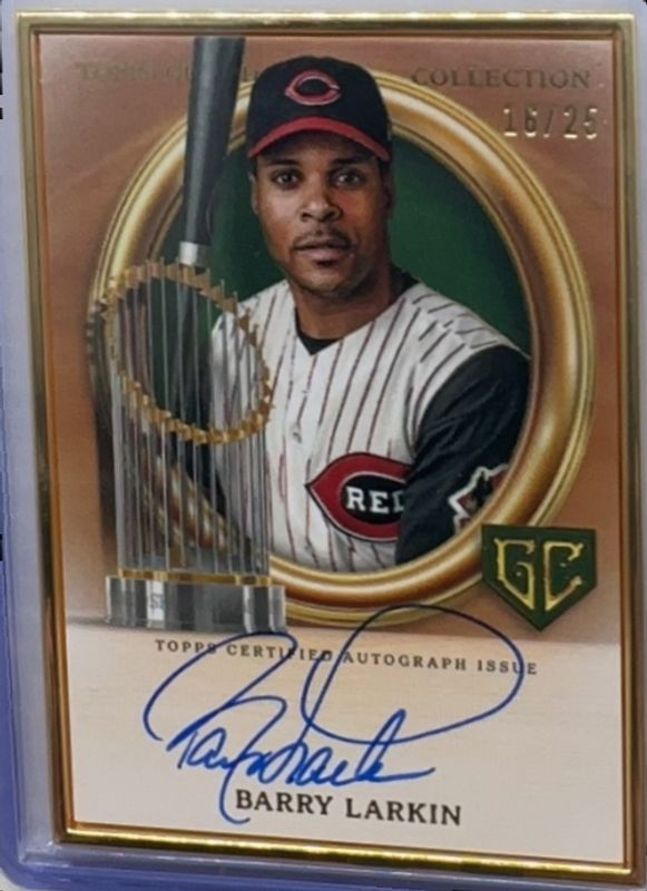 Barry Larkin 2024 Topps Gilded Collection #GCH-BL Gilded Champions Autographs - Emerald /25 RAW
