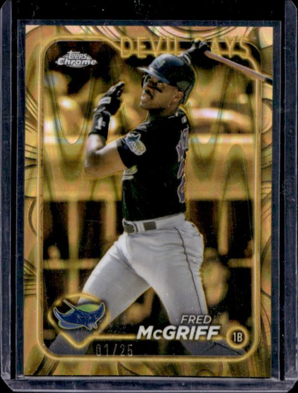 Fred McGriff 2024 Topps Gilded Collection #112 Gold RayWave Refractor /25 RAW