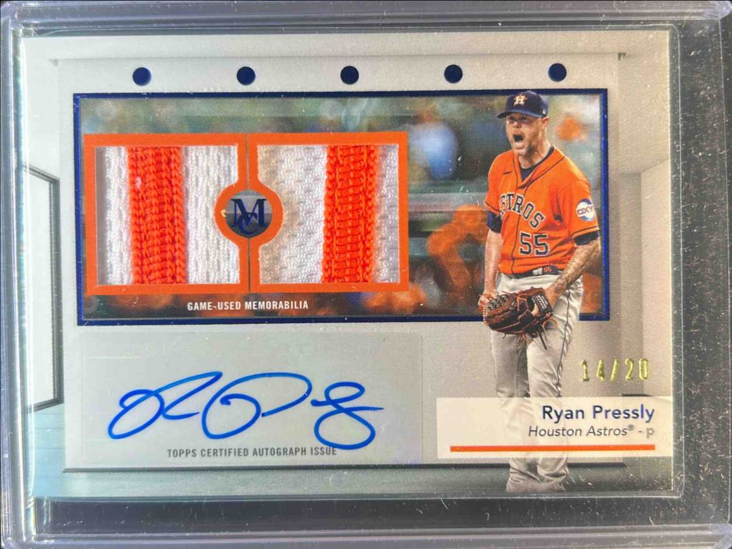 2024 Topps Museum Collection #SWDRA-RP Single Player Signatures Swatches Dual Relic Autographs - Sapphire /20