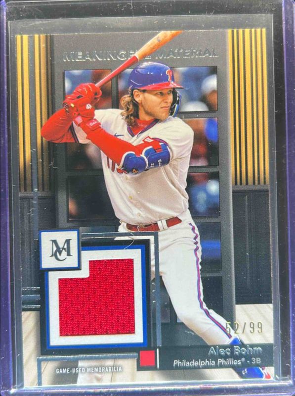 Alec Bohm 2024 Topps Museum Collection #MMR-AB Meaningful Materials Relics /99 RAW