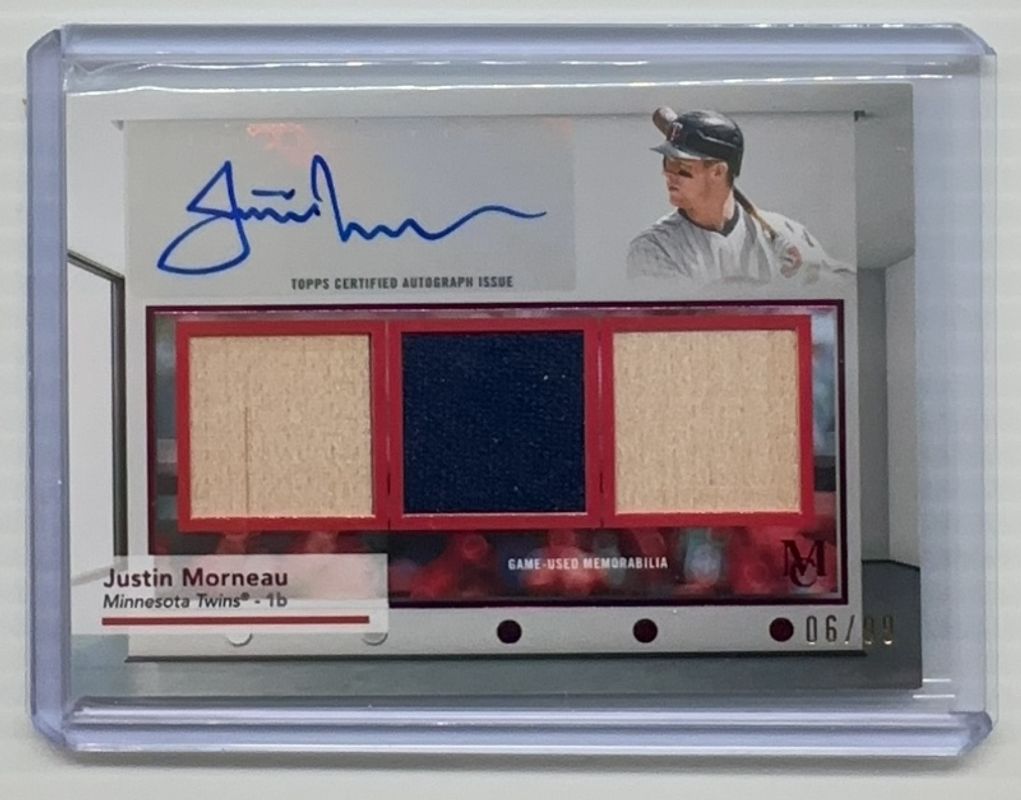 2024 Topps Museum Collection #SWTRA-JM Single Player Signatures Swatches Triple Relic Autographs - Pink /99