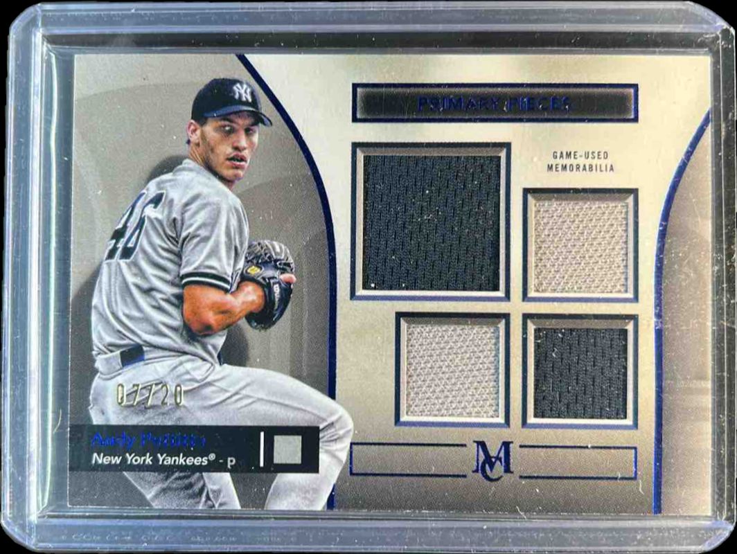 Andy Pettitte 2024 Topps Museum Collection #SPPQ-APE Single Player Primary Pieces Quad Relics - Sapphire /20 RAW
