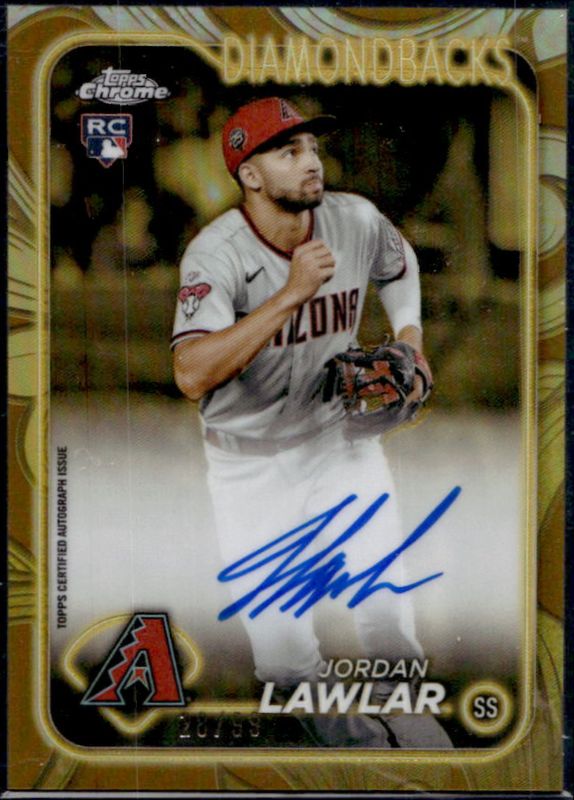 Jordan Lawlar 2024 Topps Gilded Collection #CGA-JLA Topps Chrome Gold Autographs /99 Rookie RAW