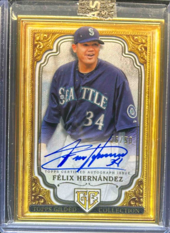 Felix Hernandez 2024 Topps Gilded Collection #GOG-FH Topps Gallery of Gold Autographs /50 RAW