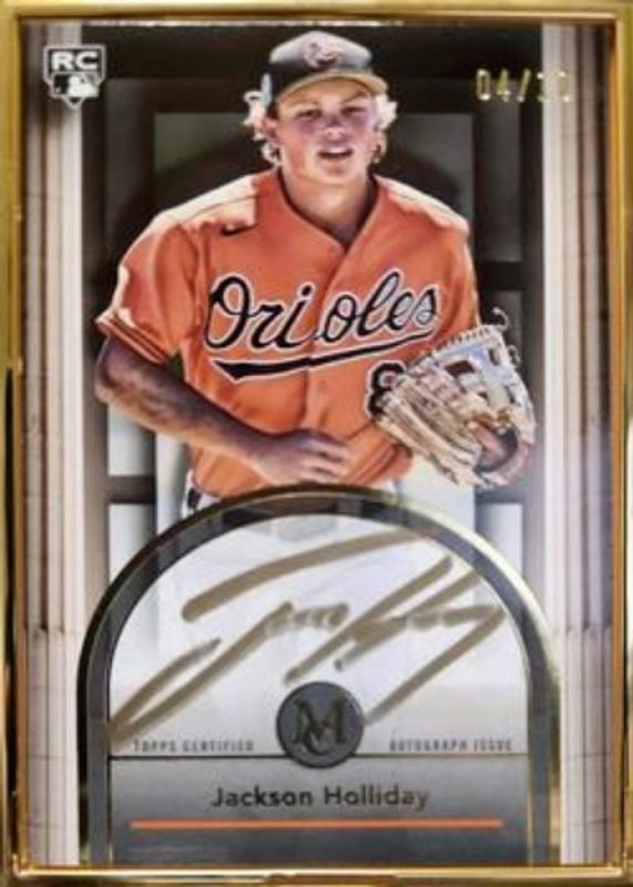 Jackson Holliday 2024 Topps Museum Collection #FMA-JH Museum Framed Autographs - Gold Frame /10 Rookie RAW