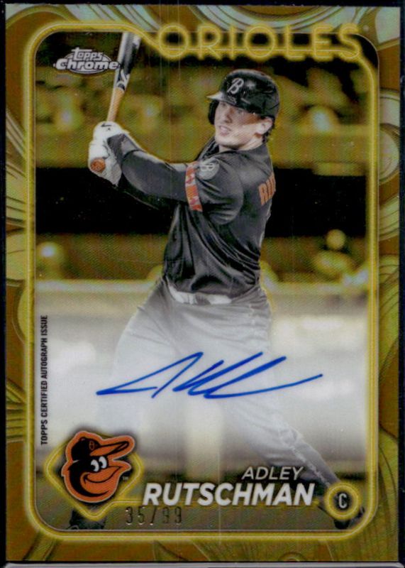 Adley Rutschman 2024 Topps Gilded Collection #CGA-AR Topps Chrome Gold Autographs /99 RAW
