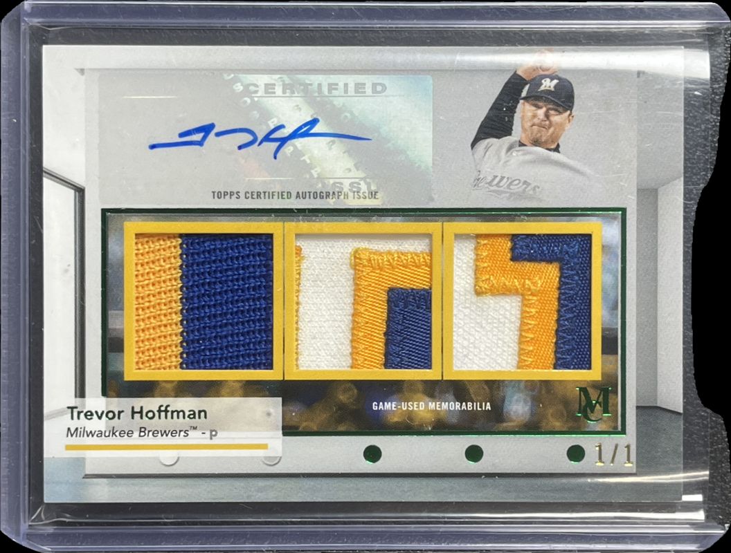 2024 Topps Museum Collection #SWTRA-THO Single Player Signatures Swatches Triple Relic Autographs - Emerald /1