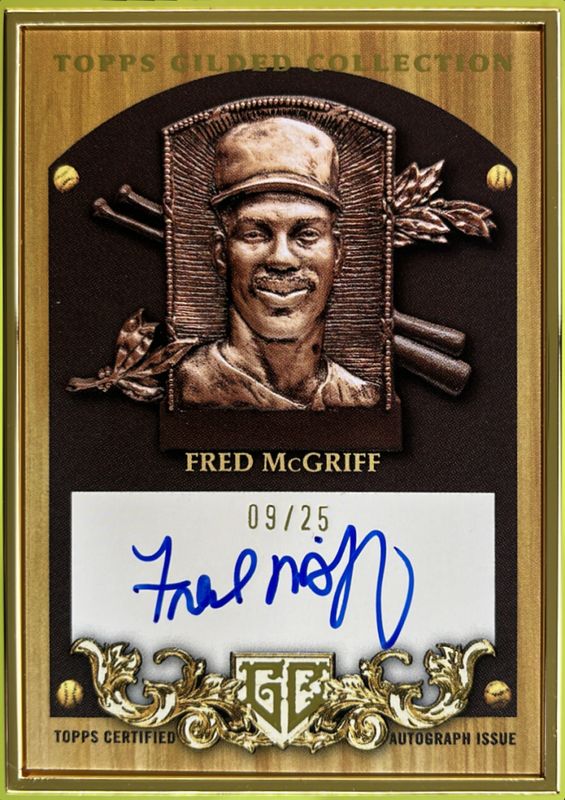Fred McGriff 2024 Topps Gilded Collection #HOFP-FM Gold Hall of Famers Plaque Autographs /25 RAW
