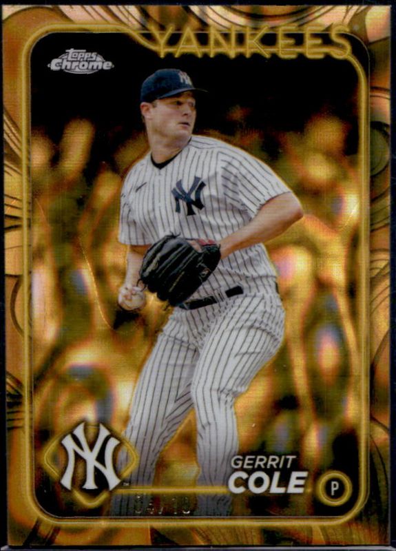 Gerrit Cole 2024 Topps Gilded Collection #150 Gold Lava Refractor /10 RAW