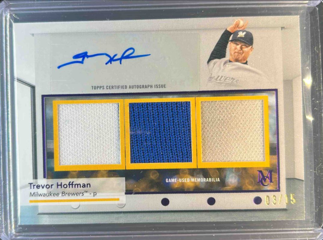 2024 Topps Museum Collection #SWTRA-THO Single Player Signatures Swatches Triple Relic Autographs - Sapphire /15