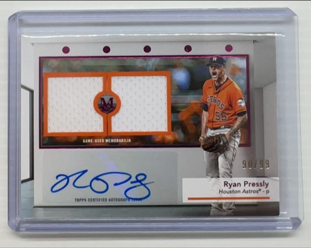 2024 Topps Museum Collection #SWDRA-RP Single Player Signatures Swatches Dual Relic Autographs - Pink /99