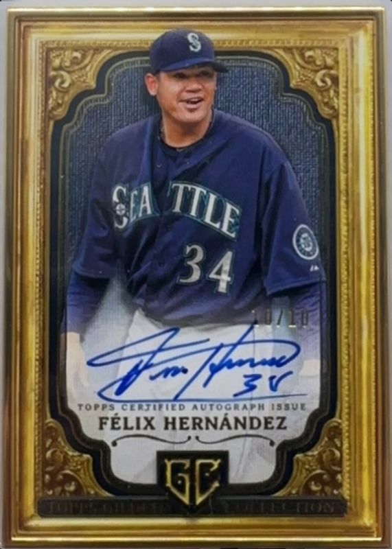 Felix Hernandez 2024 Topps Gilded Collection #GOG-FH Topps Gallery of Gold Autographs - Onyx /10 RAW