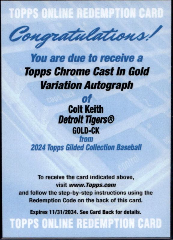 2024 Topps Gilded Collection #GOLD-CK Topps Chrome Cast In Gold Variation Autographs /159