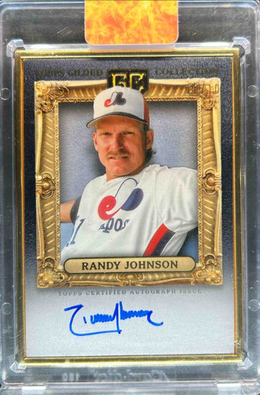 Randy Johnson 2024 Topps Gilded Collection #HAFA-RJ Gold Framed Hall of Famer Autographs - Onyx /10 RAW