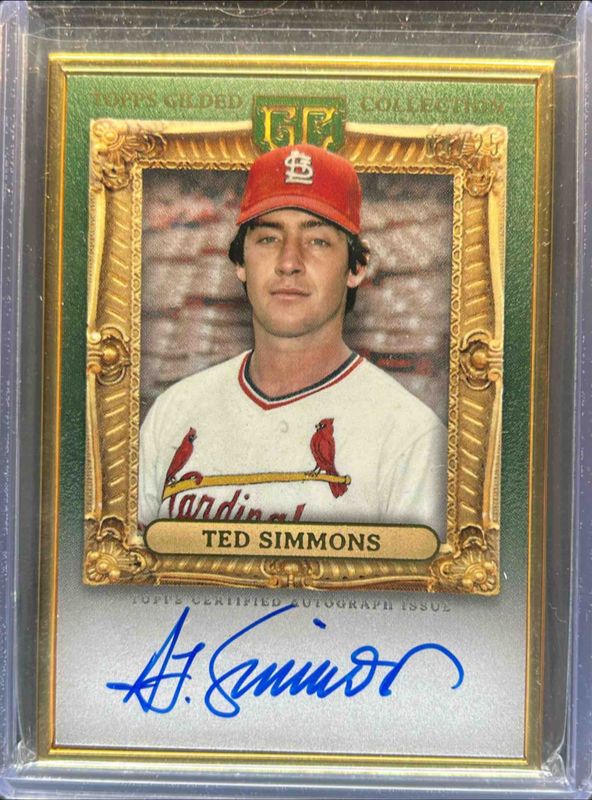 2024 Topps Gilded Collection #HAFA-TS Gold Framed Hall of Famer Autographs - Emerald /25
