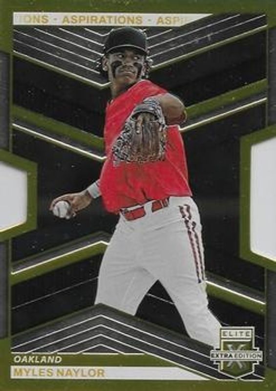 Myles Naylor 2023 Elite Extra Edition #17 Aspirations die-cut Gold /24 RAW