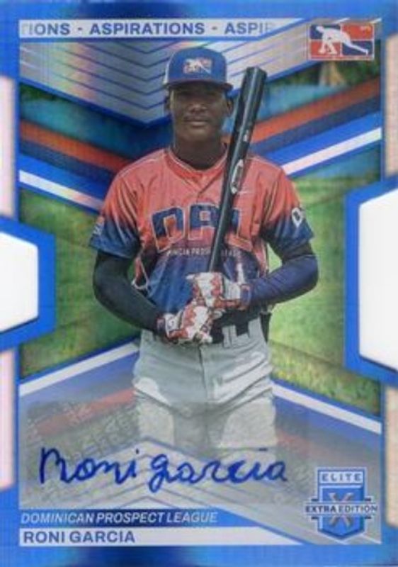 Roni Garcia 2023 Elite Extra Edition #174 Aspirations die-cut Signatures /76 RAW