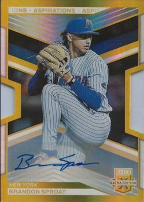 2023 Elite Extra Edition #127 Aspirations die-cut Gold Signatures /24