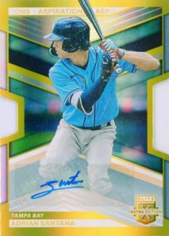 Adrian Santana 2023 Elite Extra Edition #55 Aspirations die-cut Gold Signatures /24 RAW