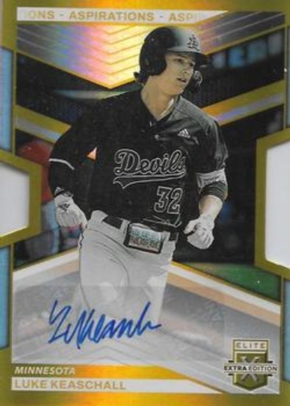 Luke Keaschall 2023 Elite Extra Edition #82 Aspirations die-cut Gold Signatures /24 RAW
