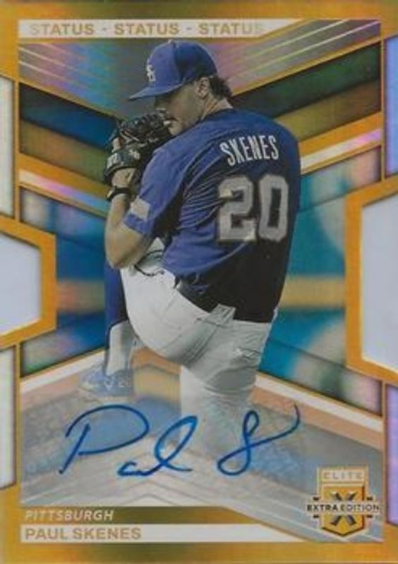 Paul Skenes 2023 Elite Extra Edition #7 Status die-cut Gold Signatures /10 RAW