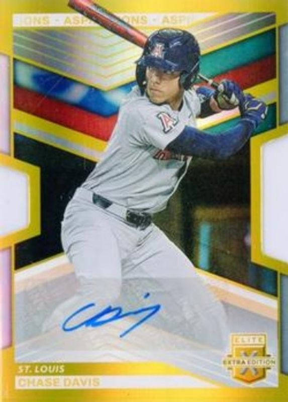 Chase Davis 2023 Elite Extra Edition #63 Aspirations die-cut Gold Signatures /24 RAW