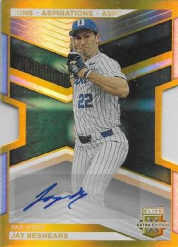 2023 Elite Extra Edition #42 Aspirations die-cut Gold Signatures /24