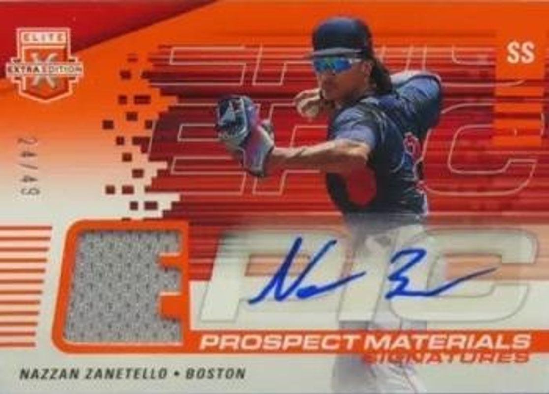 Nazzan Zanetello 2023 Elite Extra Edition #EMS-NZ Epic Prospect Materials Signatures - Orange /49 RAW