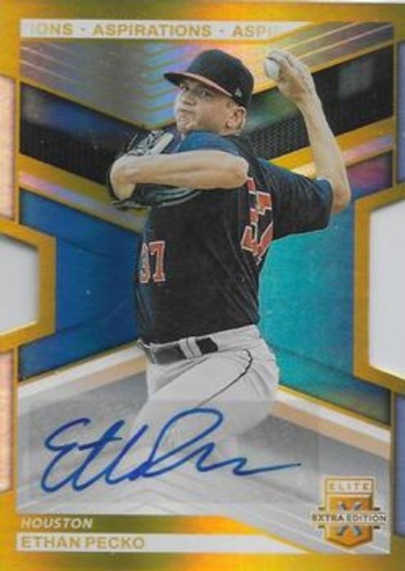 Ethan Pecko 2023 Elite Extra Edition #20 Aspirations die-cut Gold Signatures /24 RAW