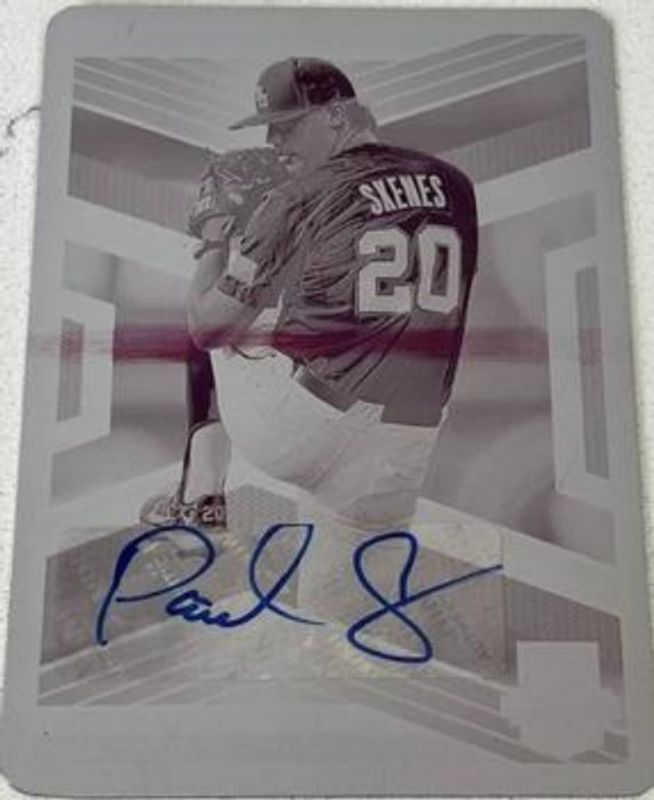 Paul Skenes 2023 Elite Extra Edition #7 Signatures Printing Plates Cyan /1 RAW