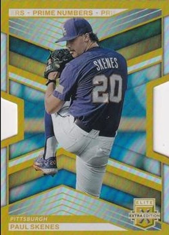 Paul Skenes 2023 Elite Extra Edition #7 Prime Numbers Gold Die-Cut /10 RAW