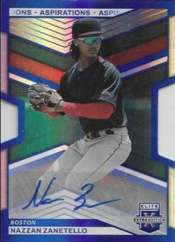 Nazzan Zanetello 2023 Elite Extra Edition #14 Aspirations die-cut Signatures /76 RAW