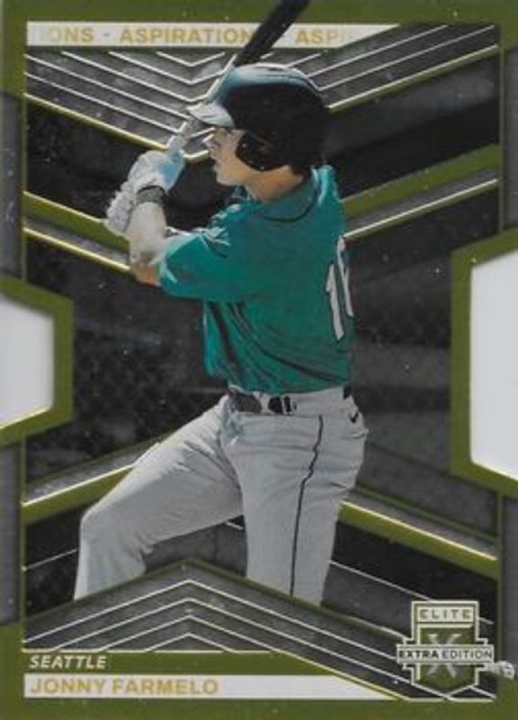 Jonny Farmelo 2023 Elite Extra Edition #35 Aspirations die-cut Gold /24 RAW