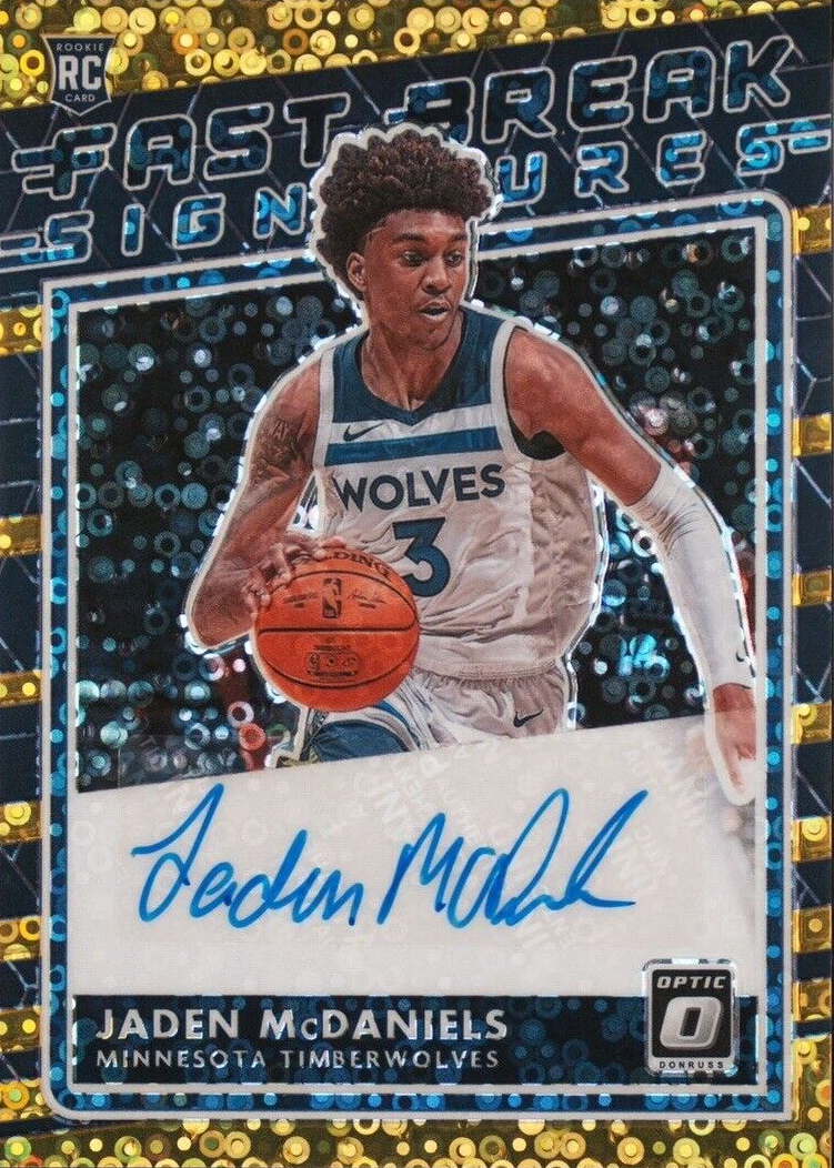 Jaden McDaniels 2020 Optic #178 Fast Break Gold /10 Price Guide