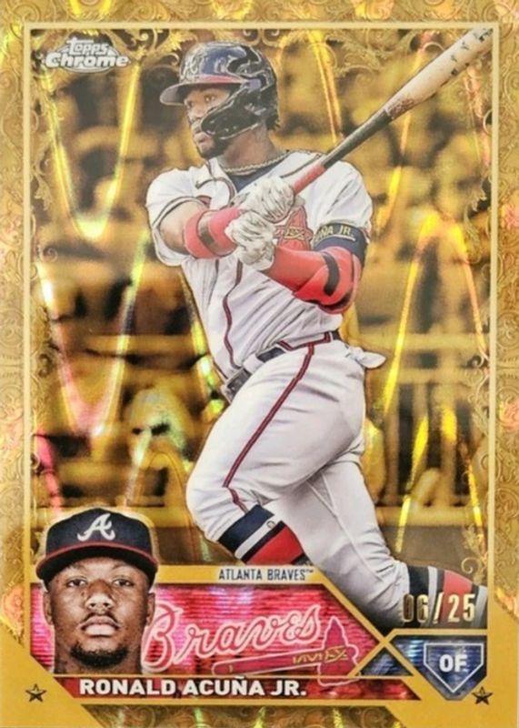 Ronald Acuna Jr. 2023 Topps Gilded Collection #57 RayWave Gold Etch Refractor /25 RAW