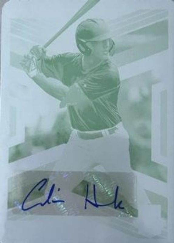 Colin Houck 2023 Elite Extra Edition #39 Signatures Printing Plates Yellow /1 RAW