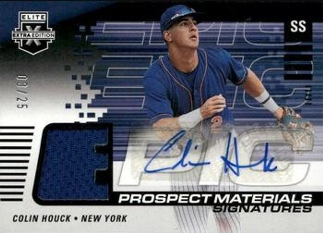 Colin Houck 2023 Elite Extra Edition #EMS-CH Epic Prospect Materials Signatures /25 RAW