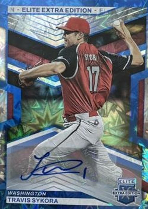Travis Sykora 2023 Elite Extra Edition #142 Blue Signatures /20 RAW