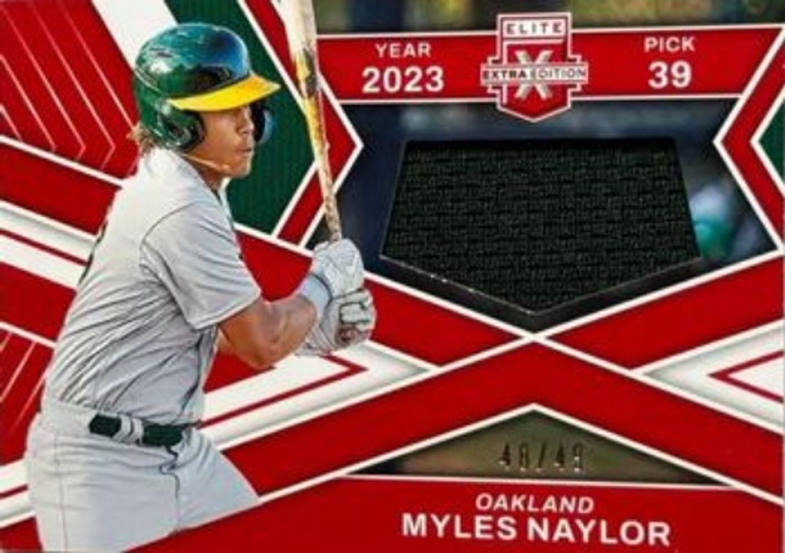 Myles Naylor 2023 Elite Extra Edition #FR-MNY First Round Materials - Red /49 RAW