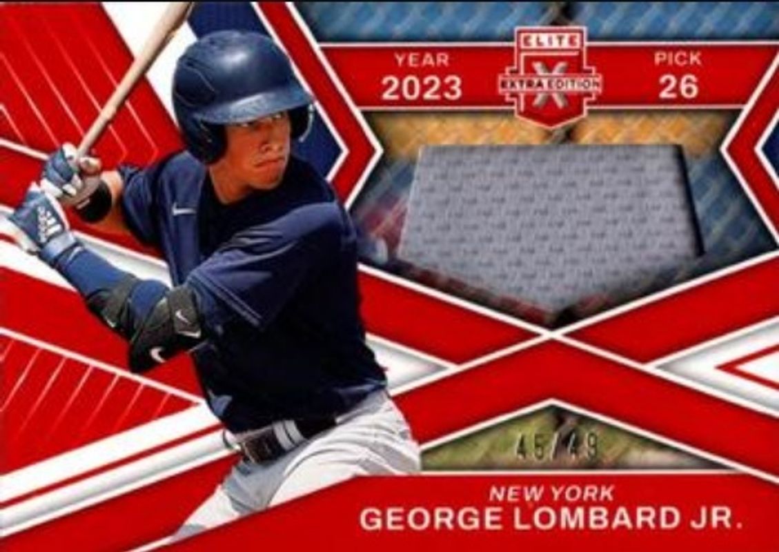 George Lombard 2023 Elite Extra Edition #FR-GLJ First Round Materials - Red /49 RAW