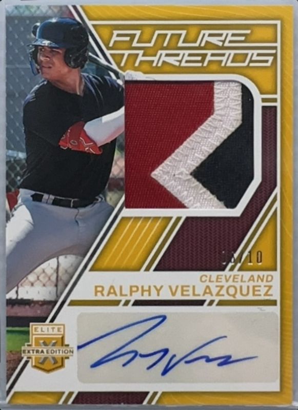 Ralphy Velazquez 2023 Elite Extra Edition #FTS-RV Future Threads - Gold Signatures /10 RAW