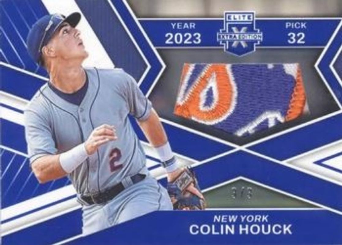 Colin Houck 2023 Elite Extra Edition #FR-CHK First Round Materials - Blue /3 RAW