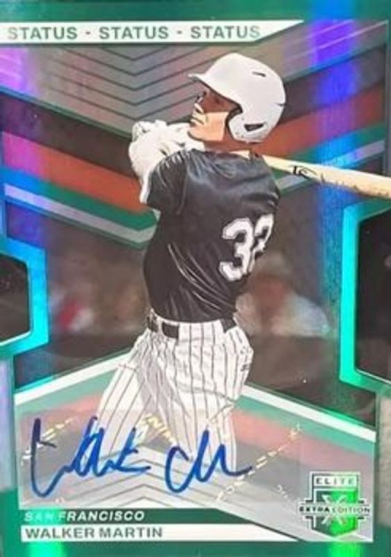 Walker Martin 2023 Elite Extra Edition #111 Status Green die-cut Signatures /24 RAW