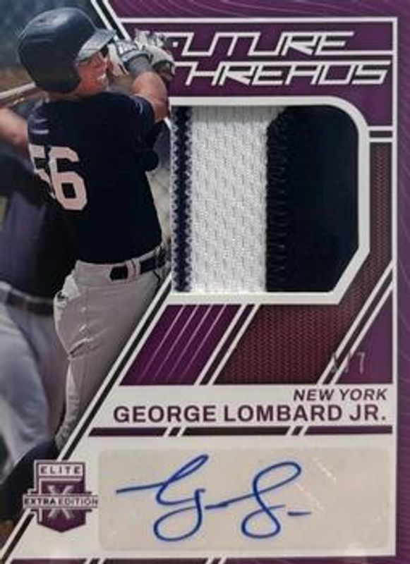 George Lombard 2023 Elite Extra Edition #FTS-GL Future Threads - Purple Signatures /7 RAW