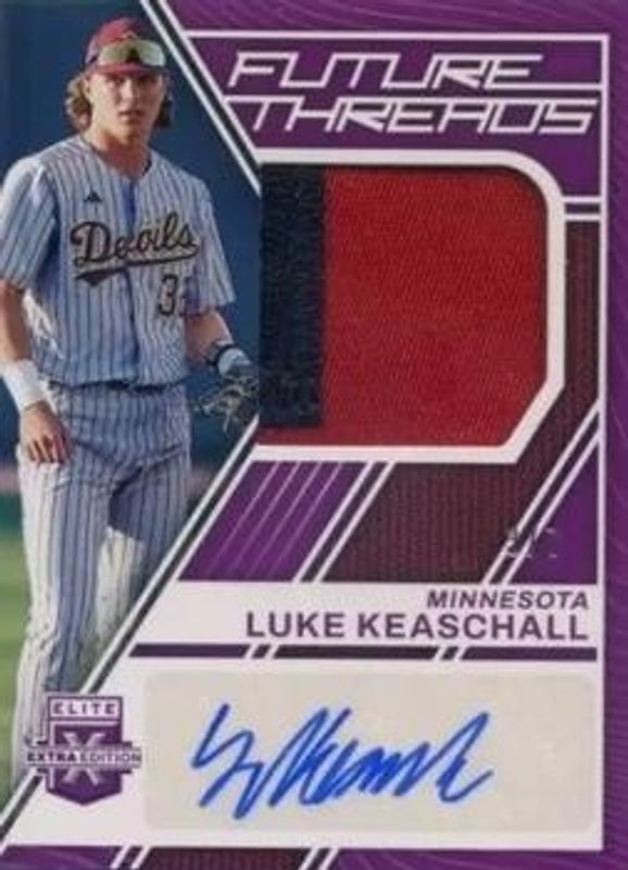 Luke Keaschall 2023 Elite Extra Edition #FTS-LK Future Threads - Purple Signatures /7 RAW