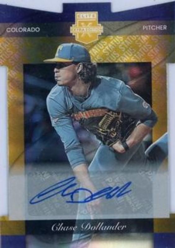 Chase Dollander 2023 Elite Extra Edition #167 Status die-cut Gold Signatures /10 RAW