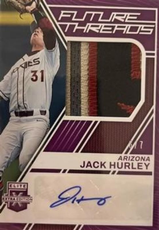 Jack Hurley 2023 Elite Extra Edition #FTS-JH Future Threads - Purple Signatures /7 RAW
