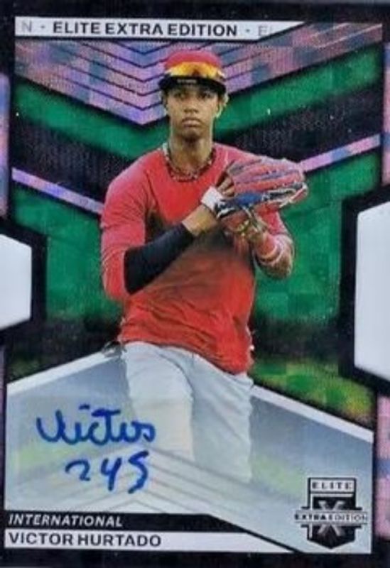 Victor Hurtado 2023 Elite Extra Edition #92 Signatures Black die-cut /1 RAW