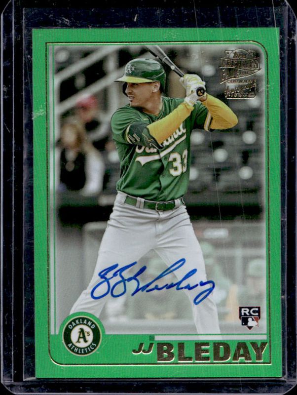JJ Bleday 2023 Topps Archives #01FF-JB Fan Favorites Autographs - Green Foil /99 Rookie RAW